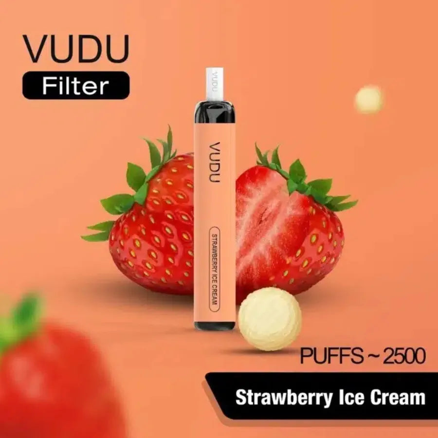 Strawberry Ice Cream  - VUDU Filter 2500 Puffs Disposable Vape 50mg in Dubai, UAE