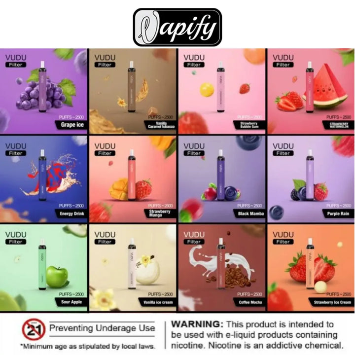  VUDU Filter 2500 Puffs Disposable Vape 50mg in Dubai, UAE