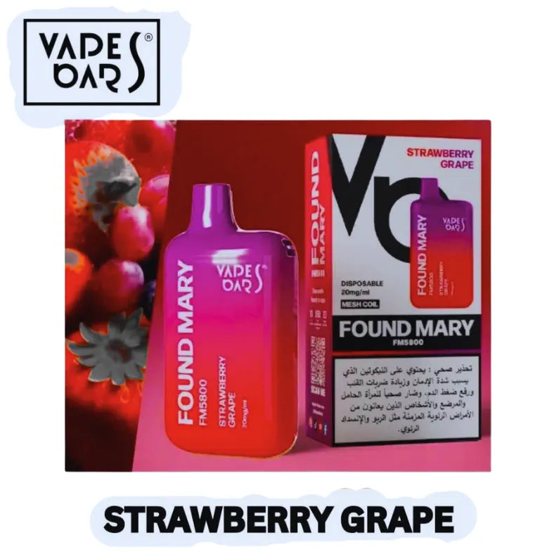 Strawberry Grape  - Vapes Bars Found Mary 5800 Puffs Disposable Vape 20mg in UAE
