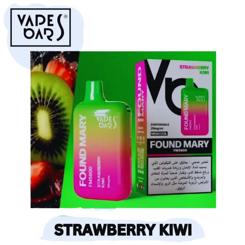 Strawberry Kiwi  - Vapes Bars Found Mary 5800 Puffs Disposable Vape 20mg in UAE