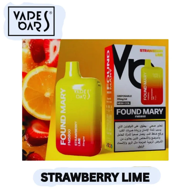 Strawberry Lime  - Vapes Bars Found Mary 5800 Puffs Disposable Vape 20mg in UAE