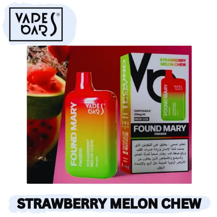 Strawberry Melon Chew  - Vapes Bars Found Mary 5800 Puffs Disposable Vape 20mg in UAE