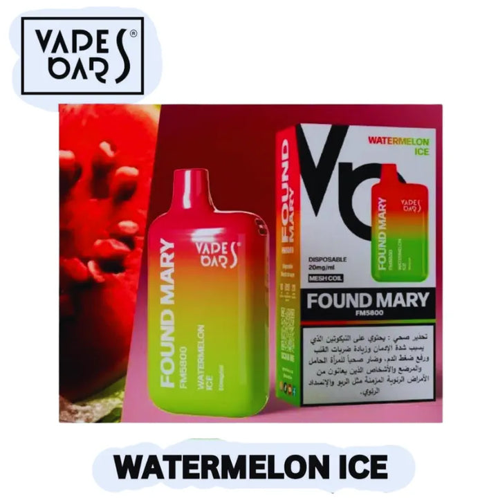 Watermelon Ice  - Vapes Bars Found Mary 5800 Puffs Disposable Vape 20mg in UAE