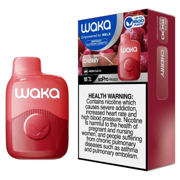 Cherry  - Waka soPro PA 1500Puffs 18mg/ml Disposable Vape in Dubai, UAE