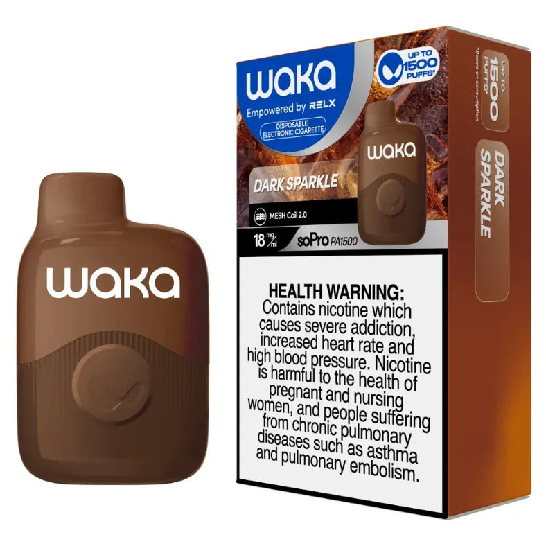 Dark Sparkle  - Waka soPro PA 1500Puffs 18mg/ml Disposable Vape in Dubai, UAE