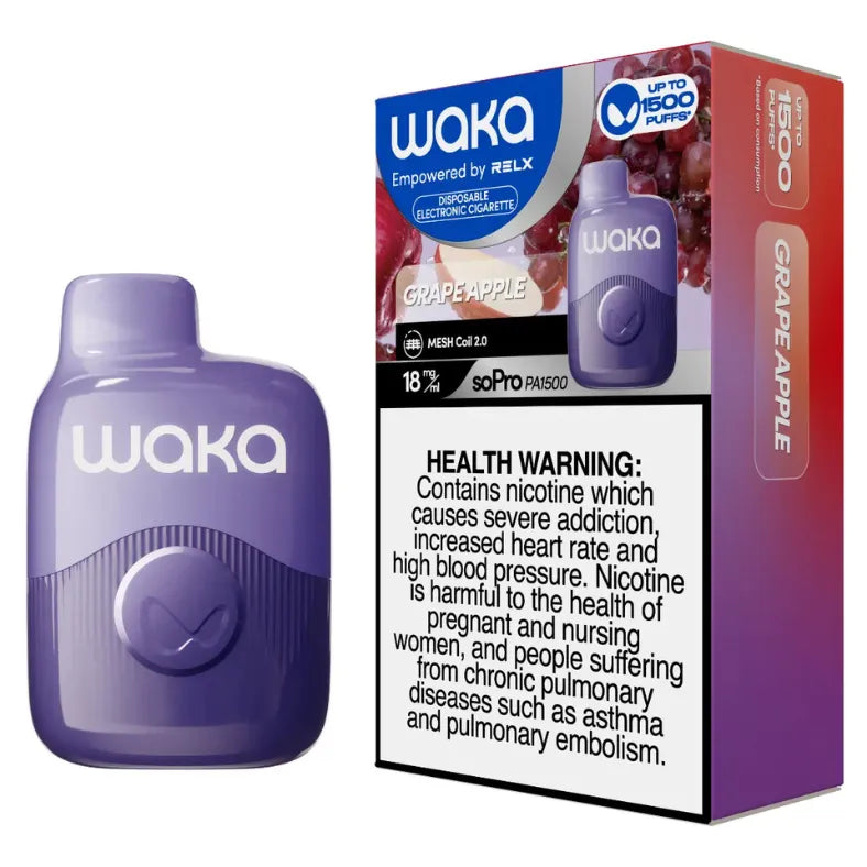 Grape Apple  - Waka soPro PA 1500Puffs 18mg/ml Disposable Vape in Dubai, UAE