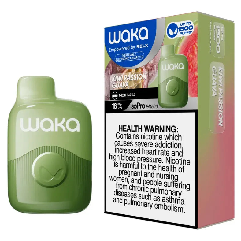 Kiwi Passion Guava  - Waka soPro PA 1500Puffs 18mg/ml Disposable Vape in Dubai, UAE
