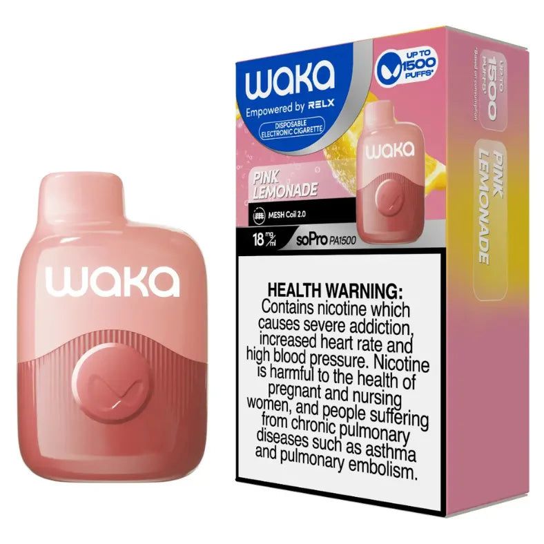 Pink Lemonade  - Waka soPro PA 1500Puffs 18mg/ml Disposable Vape in Dubai, UAE