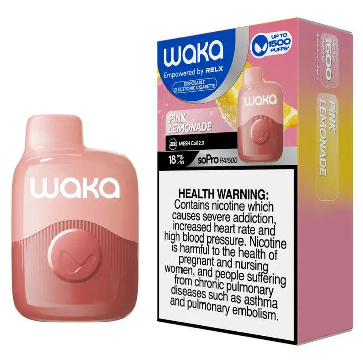 Pink Lemonade  - Waka soPro PA 1500Puffs 18mg/ml Disposable Vape in Dubai, UAE