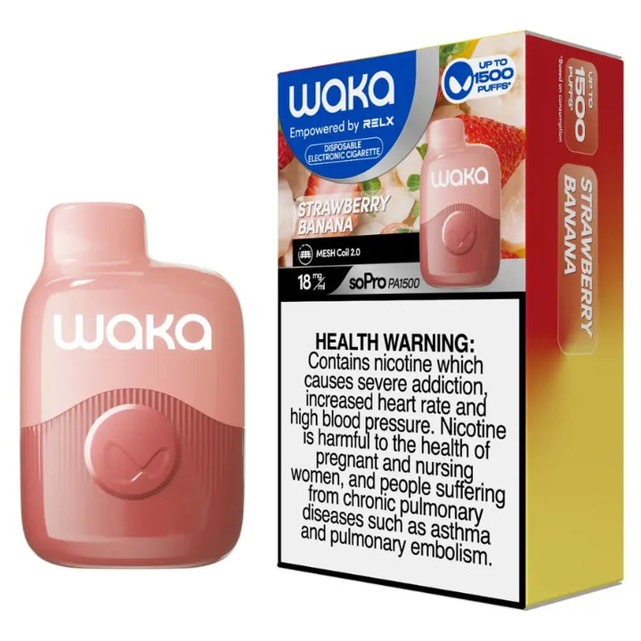 Strawberry Banana  - Waka soPro PA 1500Puffs 18mg/ml Disposable Vape in Dubai, UAE