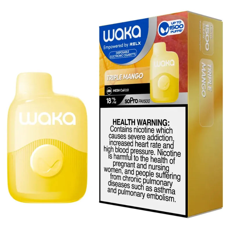 Triple Mango  - Waka soPro PA 1500Puffs 18mg/ml Disposable Vape in Dubai, UAE