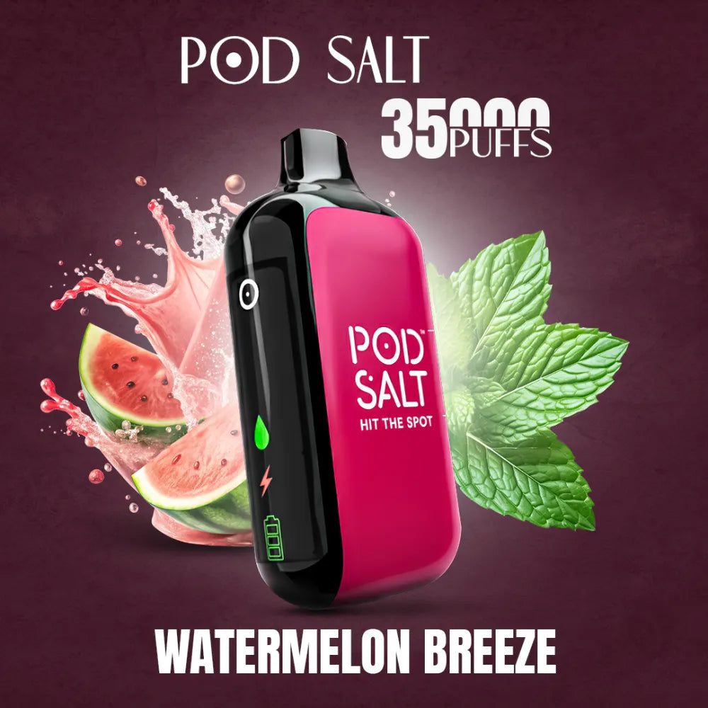 Watermelon Breeze - Pod Salt 35000 Puffs Disposable Vape 20mg in Dubai, UAE
