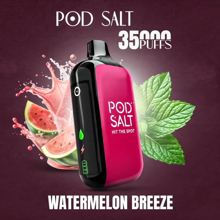 Watermelon Breeze - Pod Salt 35000 Puffs Disposable Vape 20mg in Dubai, UAE