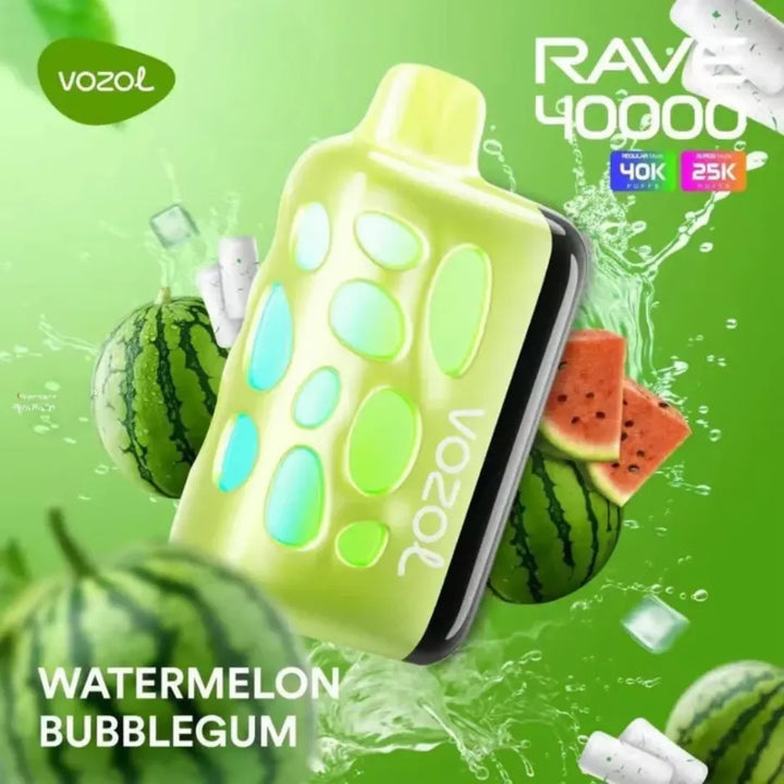 Watermelon Bubblegum - VOZOL Rave 40000 Puffs Disposable Vape 50mg in Dubai, UAE