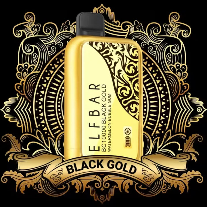 Watermelon Bubble Gum ELF BAR Black Gold BC10000 Puffs Disposable Vape 50mg in Dubai, UAE