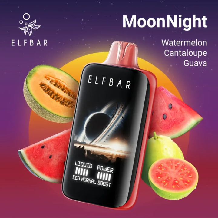 Watermelon Cantaloupe Guava - ELFBAR Moon Night 40000 Puffs Disposable Vape 50mg in Dubai, UAE  