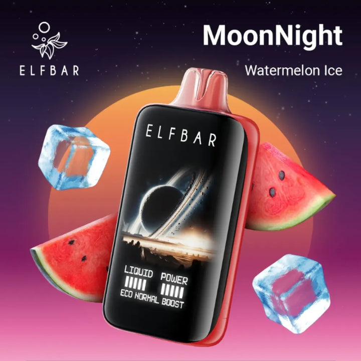 Watermelon  Ice - ELFBAR Moon Night 40000 Puffs Disposable Vape 50mg in Dubai, UAE  