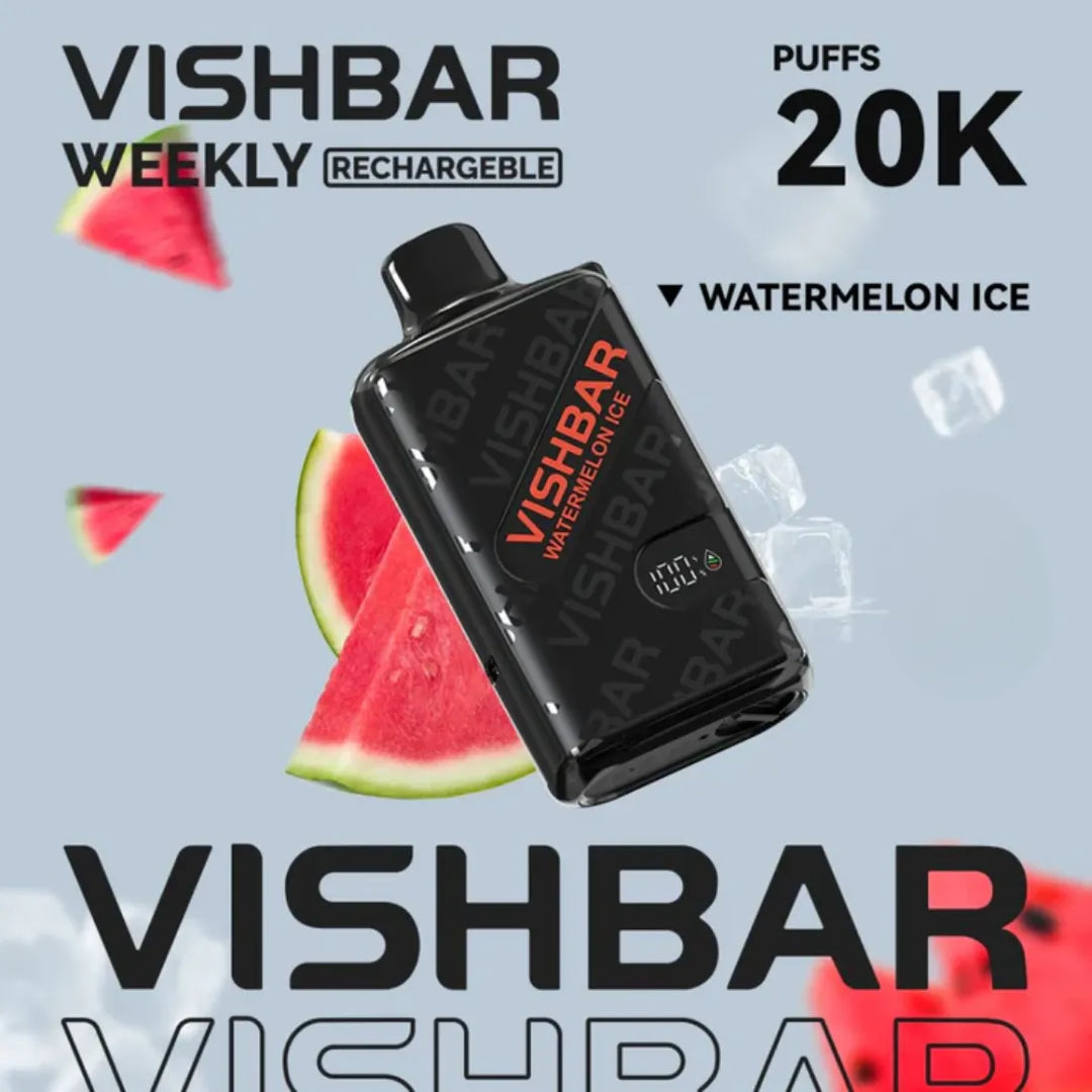 Watermelon Ice  - VISHBAR Weekly 20000 Puffs Disposable Rechargeable Vape in Dubai, UAE