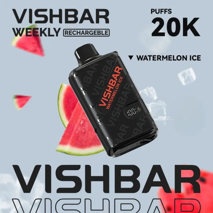 Watermelon Ice  - VISHBAR Weekly 20000 Puffs Disposable Rechargeable Vape in Dubai, UAE
