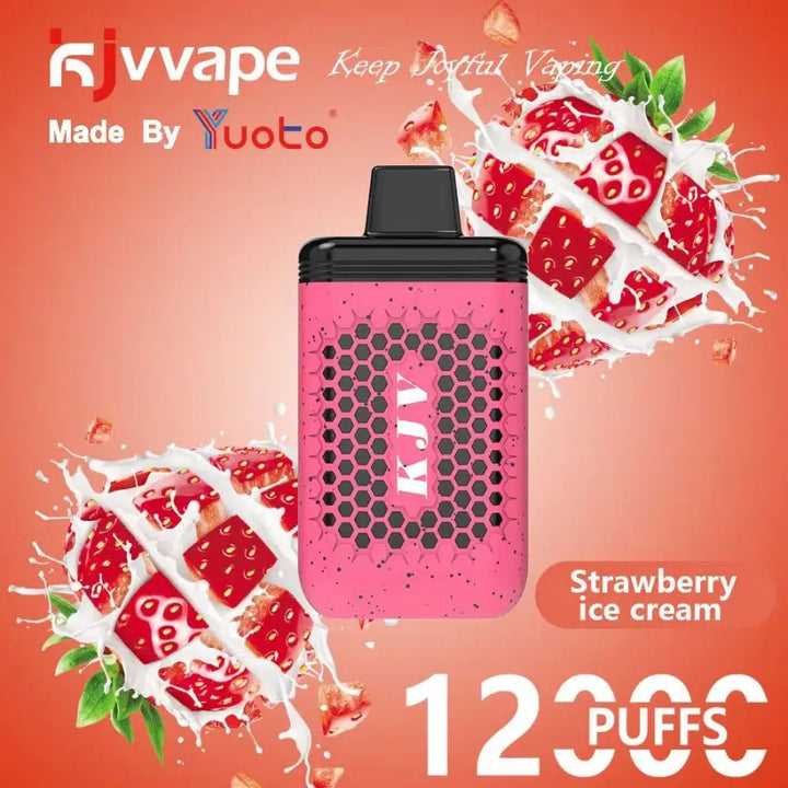 Strawberry Ice  Cream  - YUOTO KJV 12000 Puffs Disposable Vape 50mg in Dubai, UAE