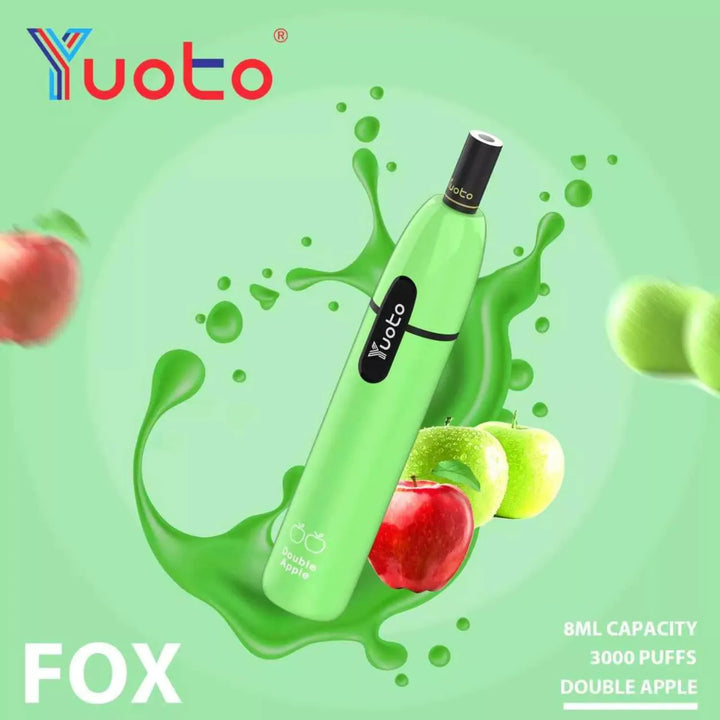YUOTO Fox Disposable 3000 Puffs - Double Apple 