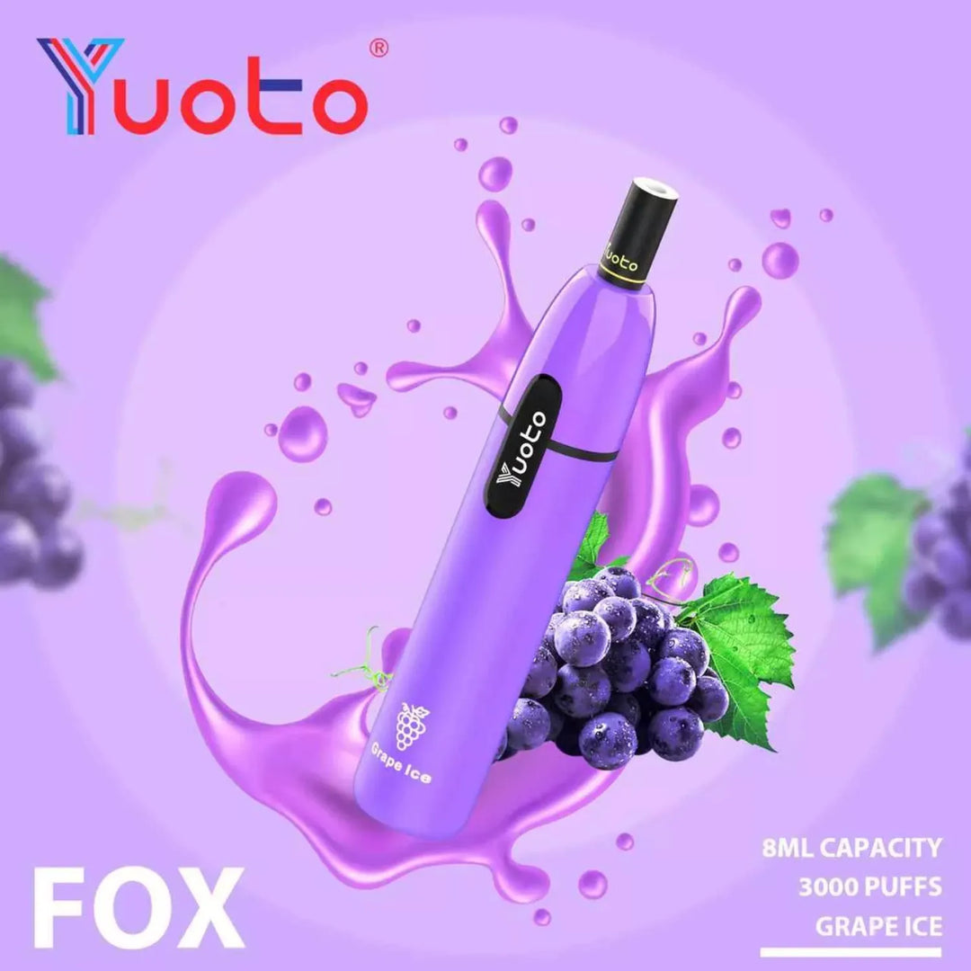 YUOTO Fox Disposable 3000 Puffs - Grape Ice 