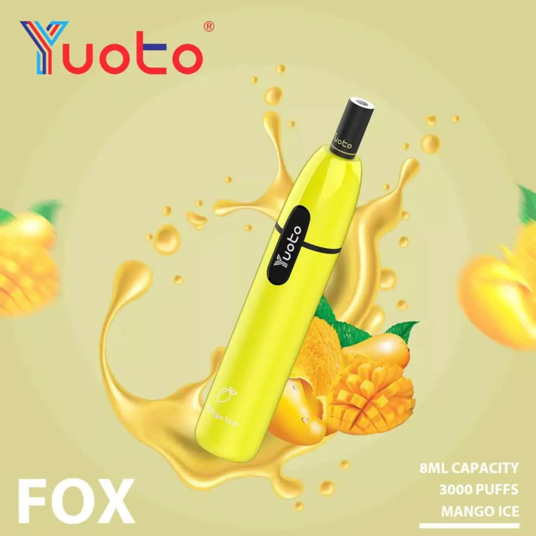 YUOTO Fox Disposable 3000 Puffs - Mango ice 