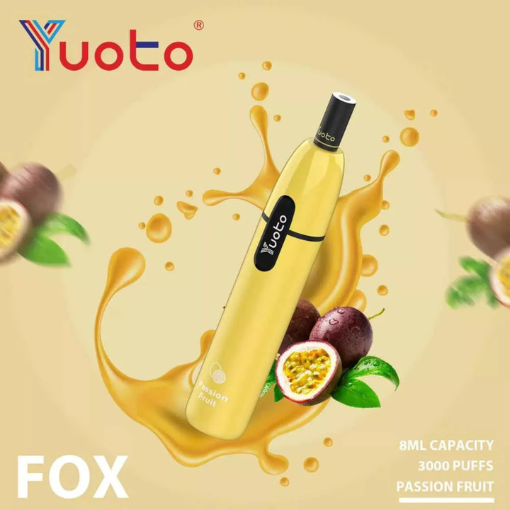 YUOTO Fox Disposable 3000 Puffs - Passion Fruit  