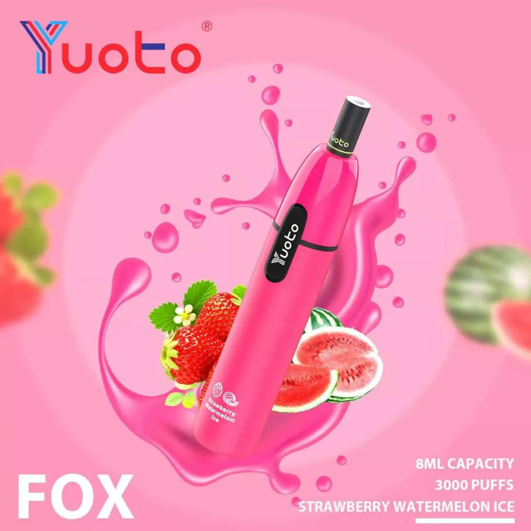 YUOTO Fox Disposable 3000 Puffs - Strawberry Watermelon Ice 