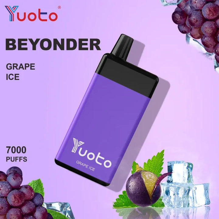 Yuoto Beyonder 7000 Puffs - 
Grape  Ice 