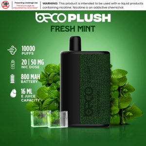 Fresh Mint - Beco Plush 10000 Puffs Disposable Vape 20mg & 50mg in Dubai, UAE