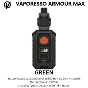 Green - VAPORESSO ARMOUR Max Pod System 220W Vape Kit in Dubai, UAE