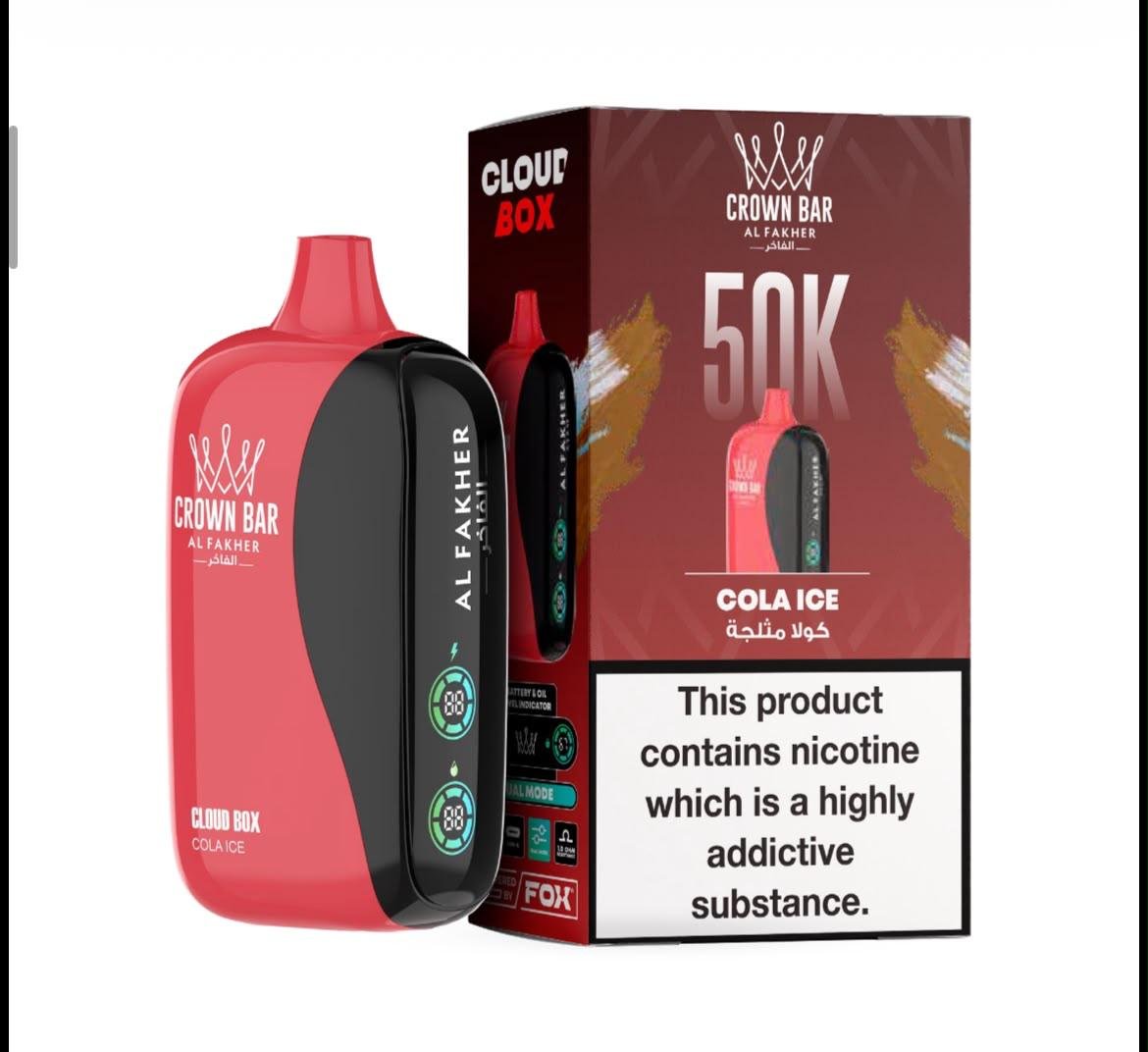 Al Fakher Crown Bar Cloud Box 50000 Puffs - Cola Ice Disposable Vape in Dubai