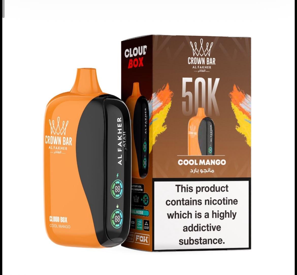 Al Fakher Crown Bar Cloud Box 50000 Puffs - Cool Mango Disposable Vape in Dubai