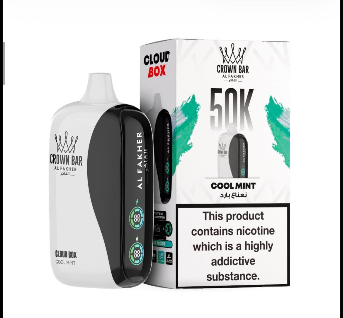 Al Fakher Crown Bar Cloud Box 50000 Puffs - Cool Mint Disposable Vape in Dubai