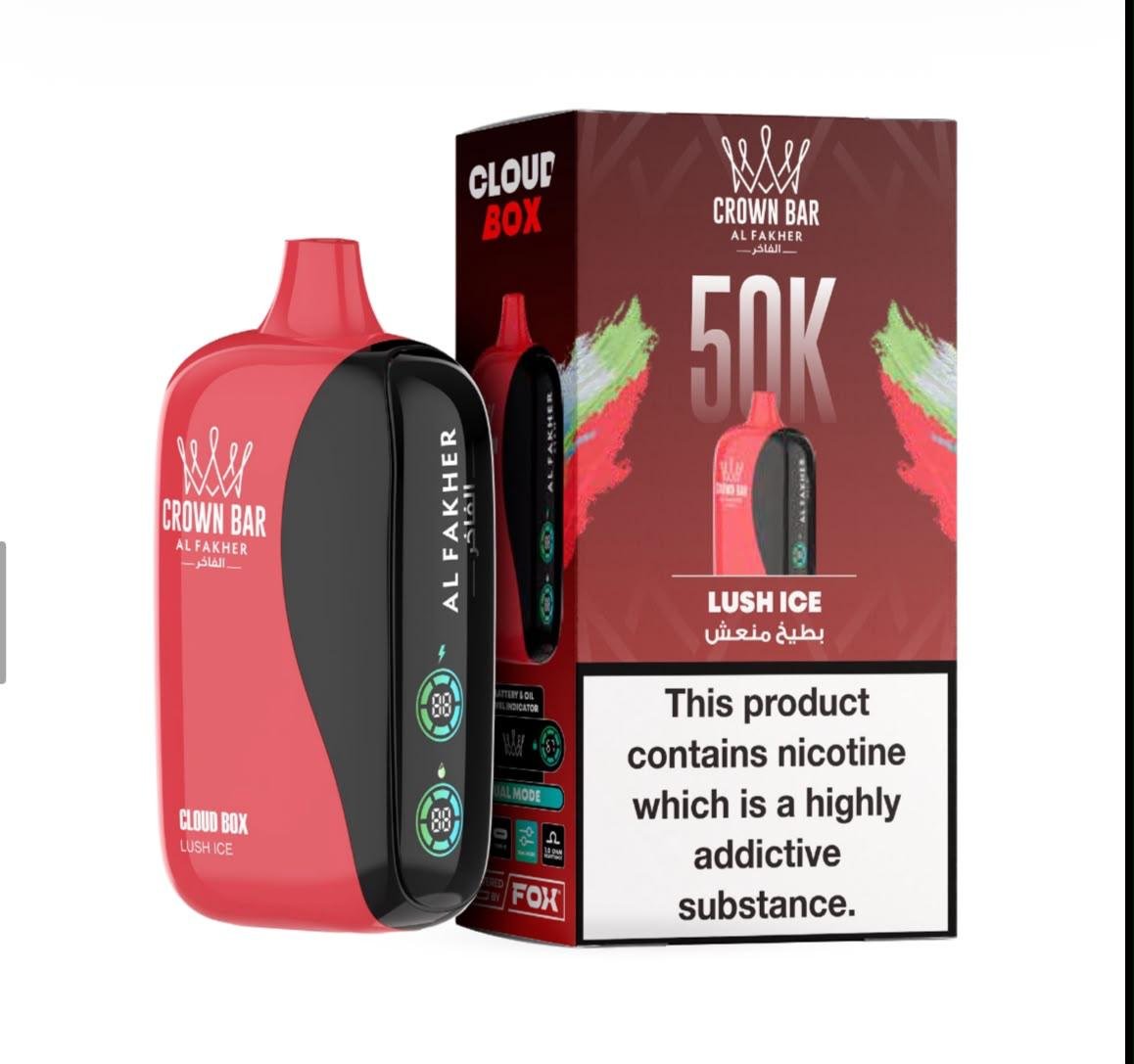 Al Fakher Crown Bar Cloud Box 50000 Puffs - Lush Ice Disposable Vape in Dubai