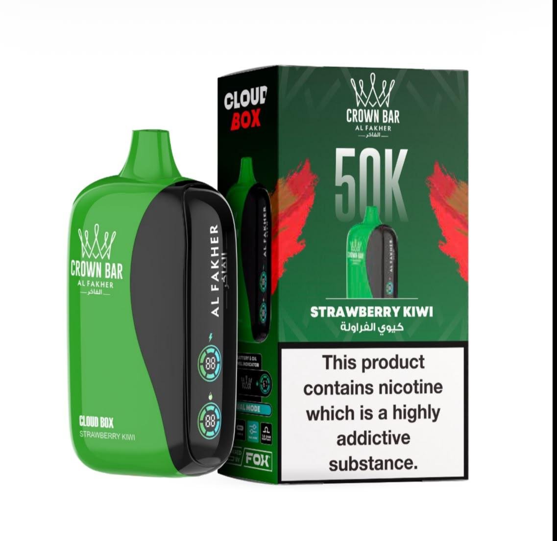 Al Fakher Crown Bar Cloud Box 50000 Puffs - Strawberry Kiwi Disposable Vape in Dubai