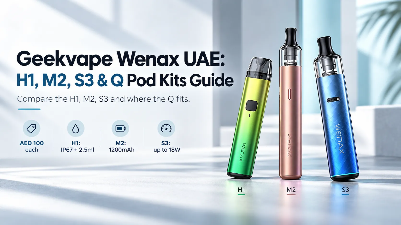 Geekvape Wenax UAE: H1, M2, S3 & Q Pod Kits Guide